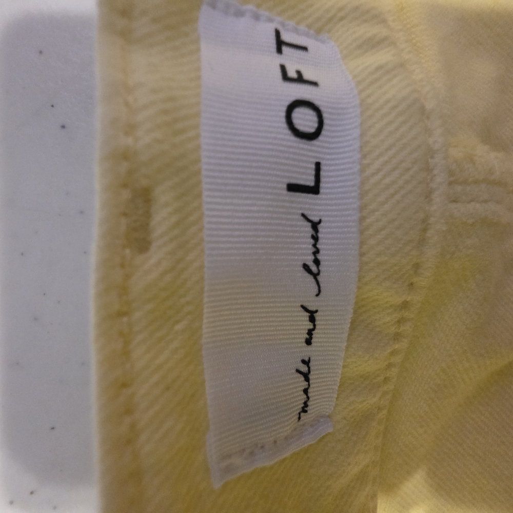 LOFT Soft Yellow Jean Shorts - Picture 3 of 4